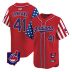 Crovyle A.Diamondbacks #41 Carlos Santana Player Red Independence Day Vapor Premier Limited Stitched Jersey