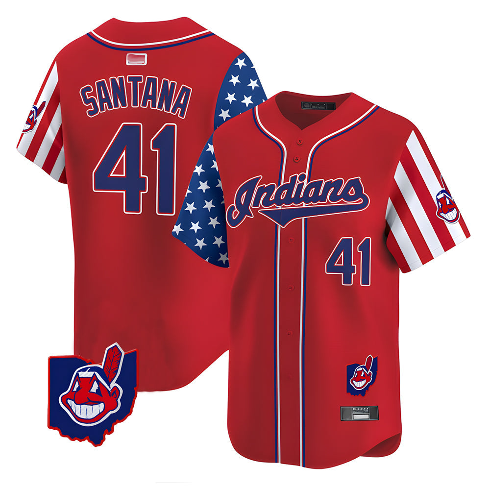 Crovyle A.Diamondbacks #41 Carlos Santana Player Red Independence Day Vapor Premier Limited Stitched Jersey