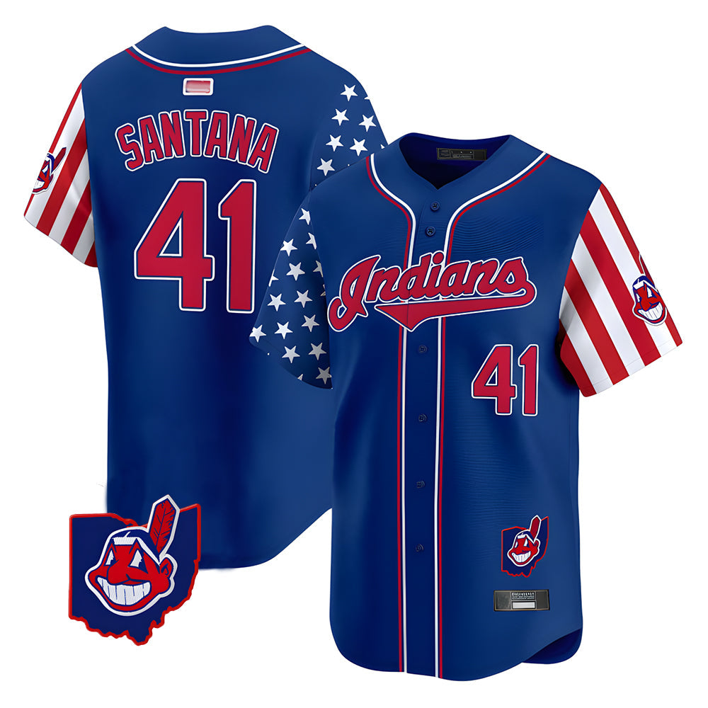 Crovyle A.Diamondbacks #41 Carlos Santana Player Royal Independence Day Vapor Premier Limited Stitched Jersey