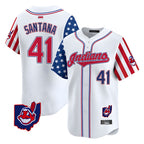Crovyle A.Diamondbacks #41 Carlos Santana Player White Independence Day Vapor Premier Limited Stitched Jersey