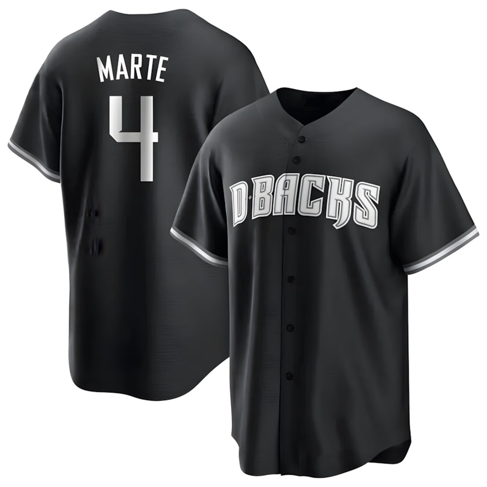 Crovyle A.Diamondbacks #4 Ketel Marte Player Black Pointed collar Replica Game Stitched Jerseys