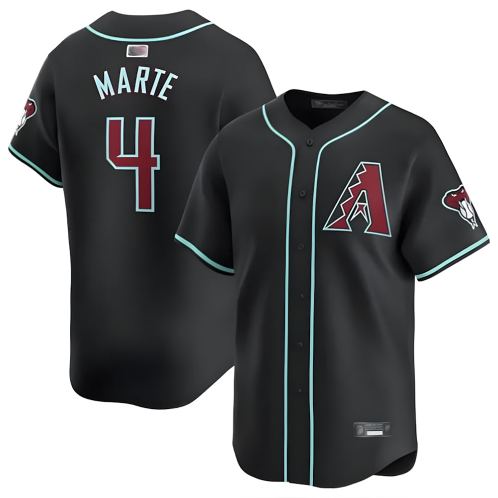 Crovyle A.Diamondbacks #4 Ketel Marte Player Black Replica Game Stitched Jerseys