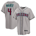 Crovyle A.Diamondbacks #4 Ketel Marte Player Gray Home Game Stitched Jerseys