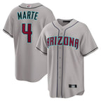 Crovyle A.Diamondbacks #4 Ketel Marte Player Gray Home Game Stitched Jerseys