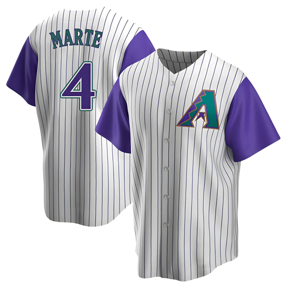Crovyle A.Diamondbacks #4 Ketel Marte Player White-Purple Limited Stitched Jerseys