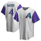 Crovyle A.Diamondbacks #4 Ketel Marte Player White-Purple Limited Stitched Jerseys
