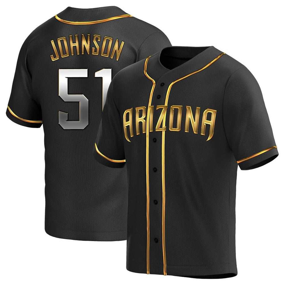 Crovyle A.Diamondbacks #51 Randy Johnson Player Black Golden Replica Alternate Stitched Jerseys