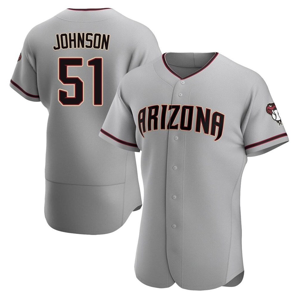 Crovyle A.Diamondbacks #51 Randy Johnson Player Gray Authentic Road Stitched Jerseys