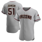 Crovyle A.Diamondbacks #51 Randy Johnson Player Gray Authentic Road Stitched Jerseys