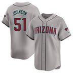 Crovyle A.Diamondbacks #51 Randy Johnson Player Gray Limited Away Stitched Jerseys