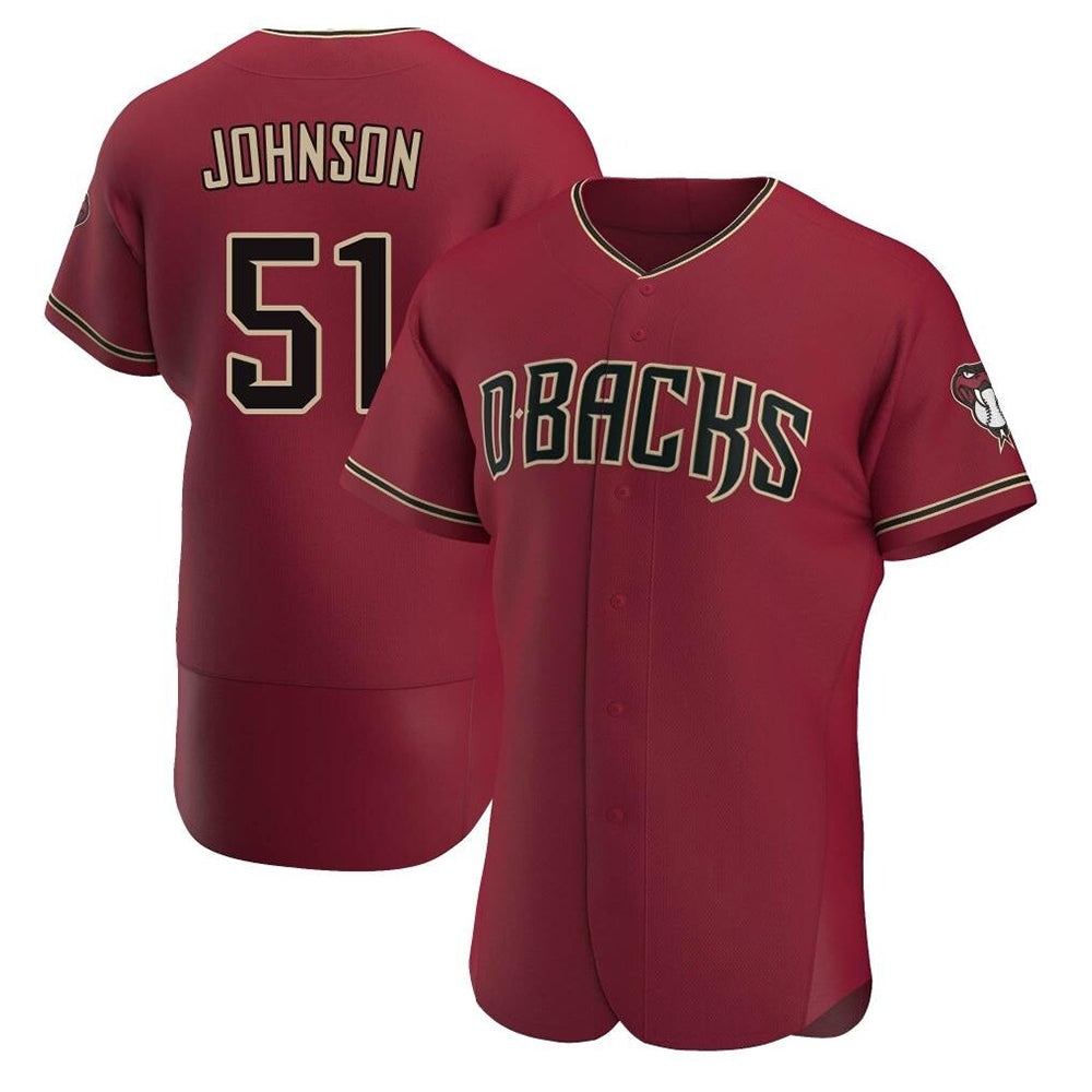 Crovyle A.Diamondbacks #51 Randy Johnson Red Authentic Crimson Alternate Stitched Jerseys