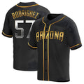 Crovyle A.Diamondbacks #57 Eduardo Rodriguez Player Black Golden Replica Alternate Stitched Jersey
