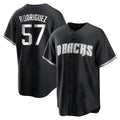 Crovyle A.Diamondbacks #57 Eduardo Rodriguez Player Black White Replica Alternate Stitched Jersey