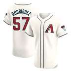 Crovyle A.Diamondbacks #57 Eduardo Rodriguez Player Cream Elite Home Stitched Jersey