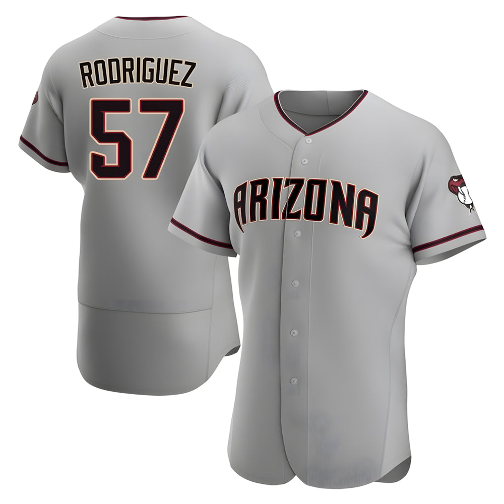 Crovyle A.Diamondbacks #57 Eduardo Rodriguez Player Gray Road Stitched Jersey