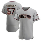 Crovyle A.Diamondbacks #57 Eduardo Rodriguez Player Gray Road Stitched Jersey