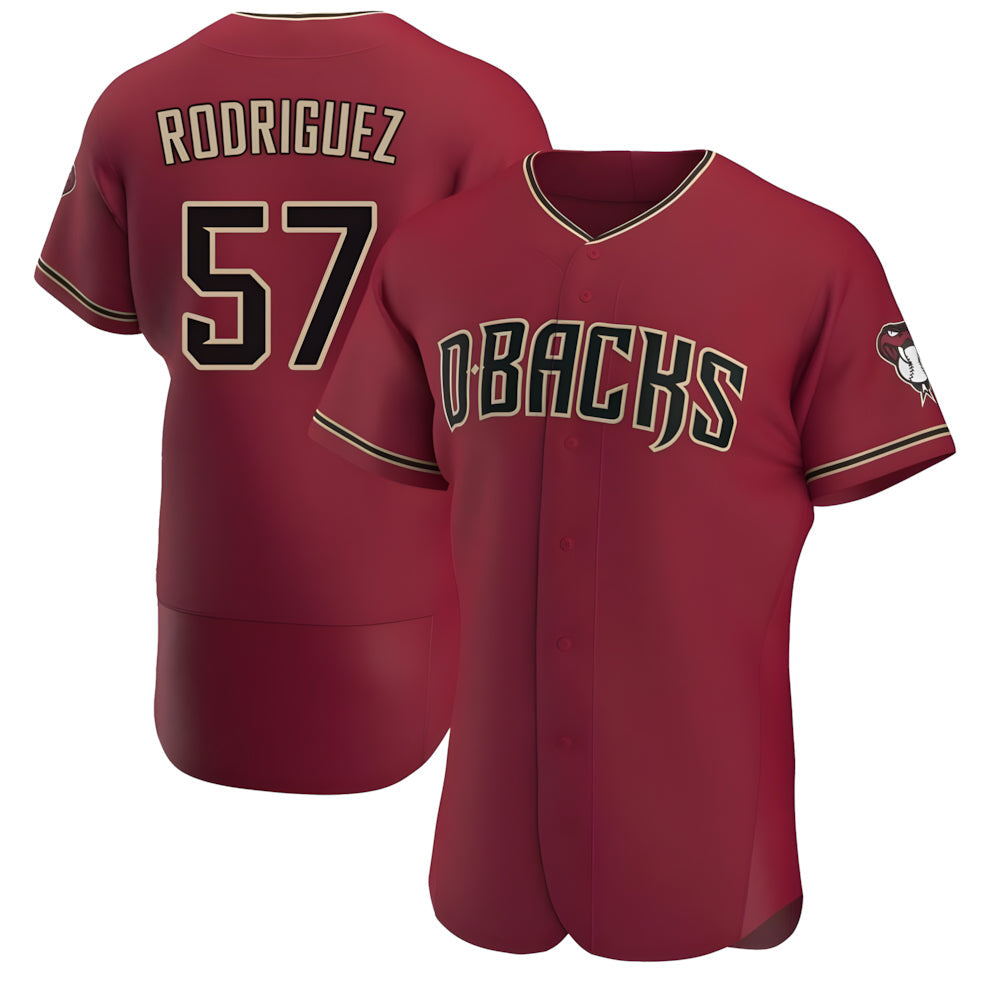 Crovyle A.Diamondbacks #57 Eduardo Rodriguez Player Red Authentic Crimson Stitched Jersey