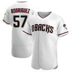 Crovyle A.Diamondbacks #57 Eduardo Rodriguez Player White Crimson Home Stitched Jersey