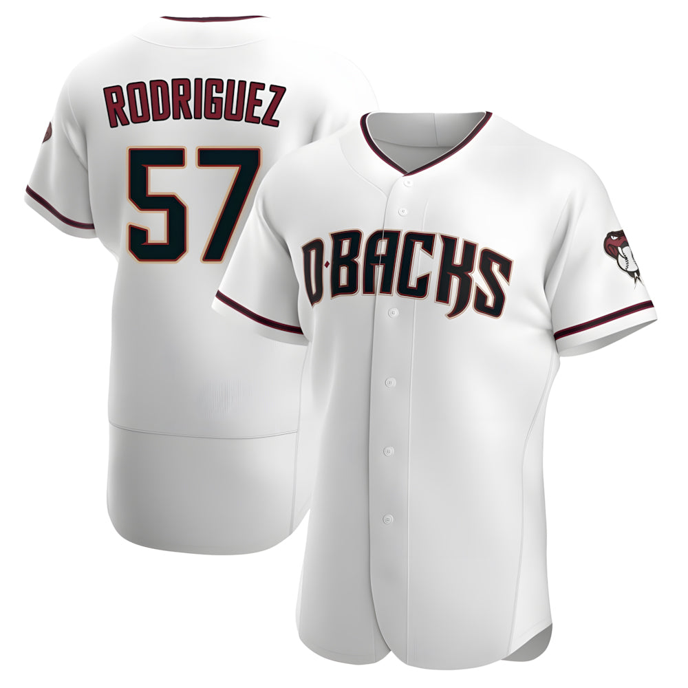 Crovyle A.Diamondbacks #57 Eduardo Rodriguez Player White Crimson Home Stitched Jersey