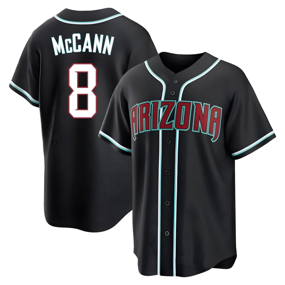 Crovyle A.Diamondbacks #8 James McCann Player Black Replica Fashion Out Stitched Jersey
