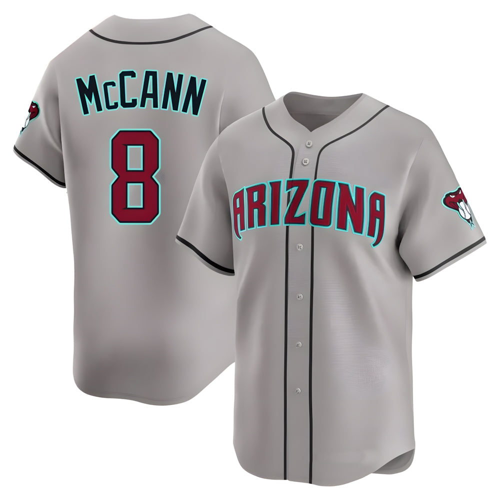 Crovyle A.Diamondbacks #8 James McCann Player Gray Limited Alternate Stitched Jersey