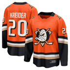 Crovyle A.Ducks #20 Chris Kreider Orange Home Breakaway Jerseys