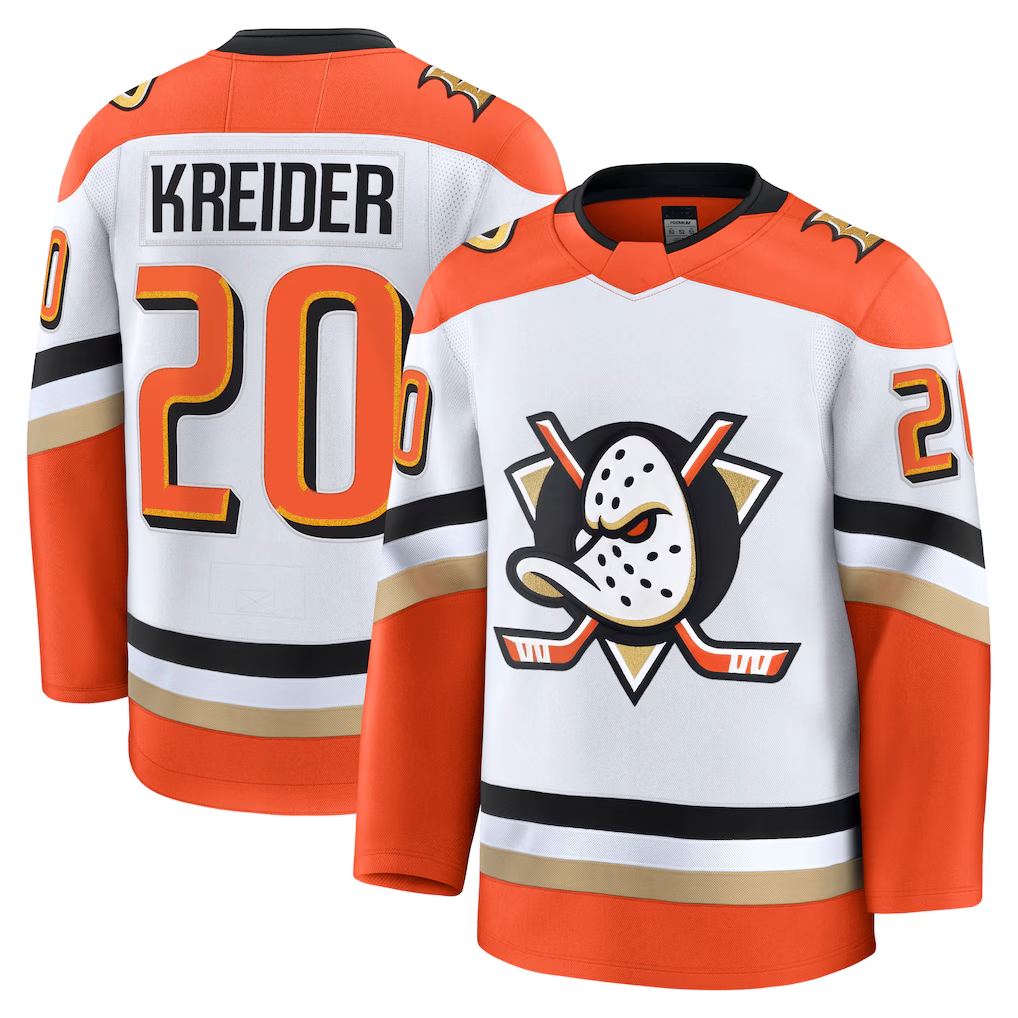 Crovyle A.Ducks #20 Chris Kreider White Away Premium Jerseys