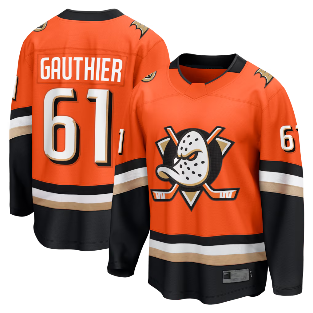 Crovyle A.Ducks #61 Cutter Gauthier Orange Home Breakaway Jerseys