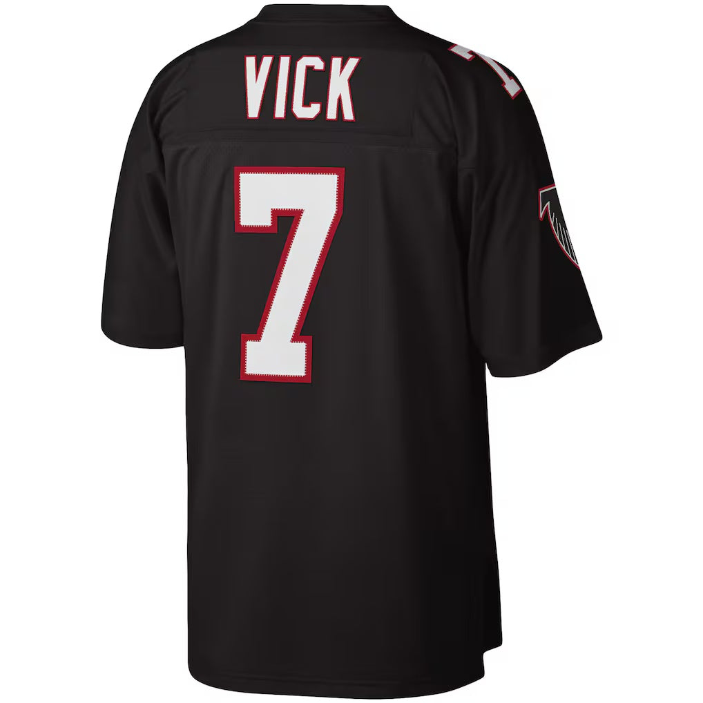Crovyle A.Falcons #7 Michael Vick Mitchell & Ness Black Legacy Replica Stitched Jerseys
