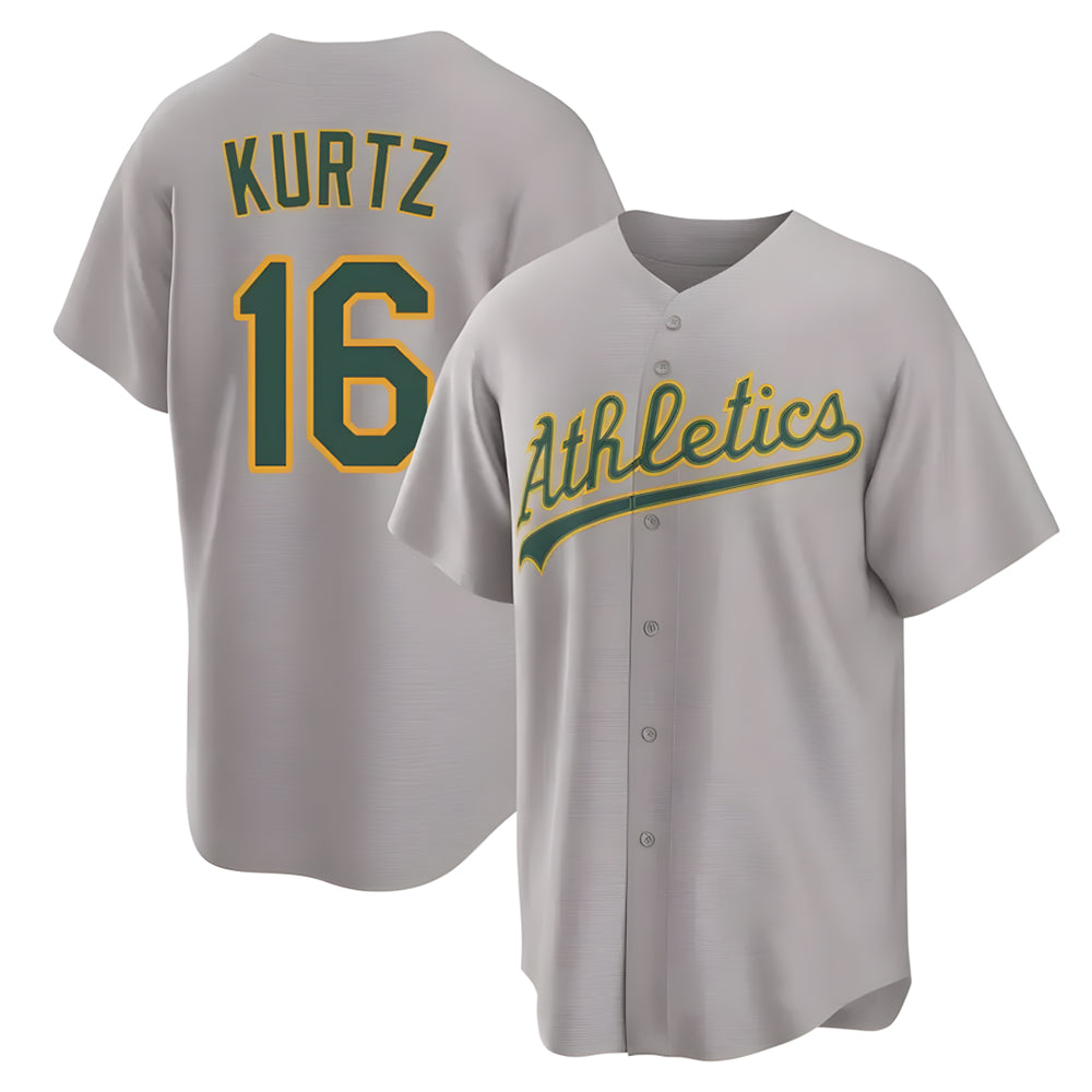 Crovyle Athletics #16 Nick Kurtz Player Gray Home Game Stitched Jerseys