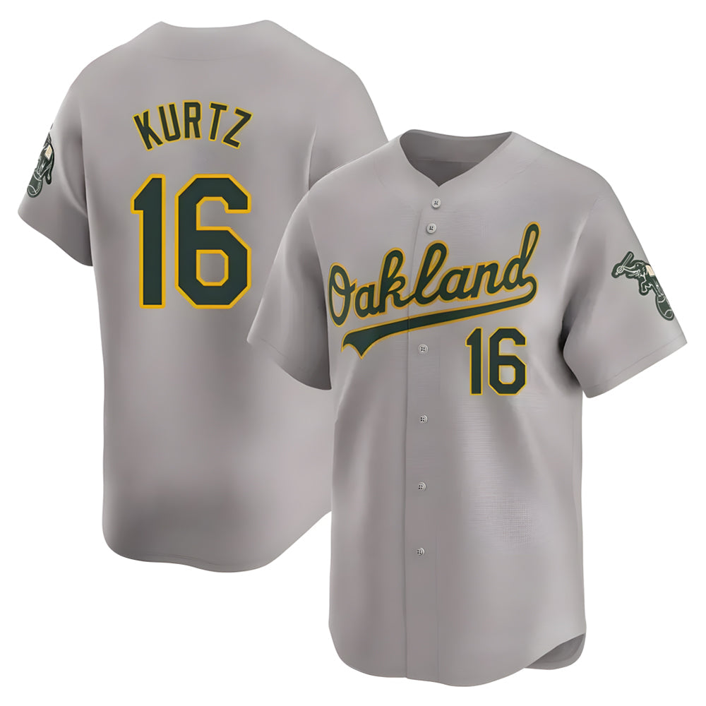 Crovyle Athletics #16 Nick Kurtz Player Grey Home Limited Stitched Jerseys