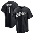 Crovyle Athletics #1 Denzel Clarke player Black&White Replica Stitched Jersey