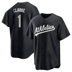 Crovyle Athletics #1 Denzel Clarke player Black&White Replica Stitched Jersey