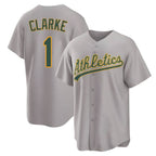 Crovyle Athletics #1 Denzel Clarke player Gray Replica Away Stitched Jersey