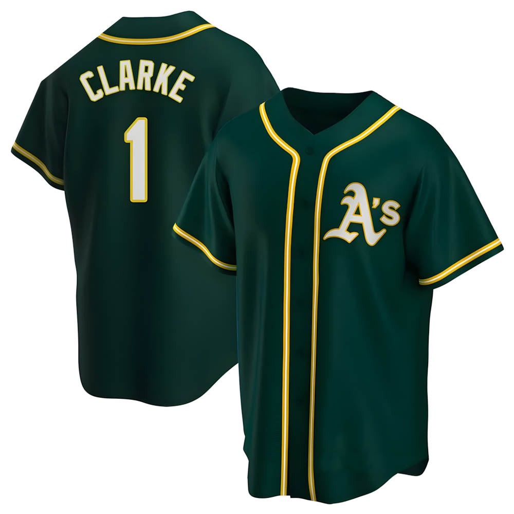 Crovyle Athletics #1 Denzel Clarke player Green Replica Alternate Stitched Jersey