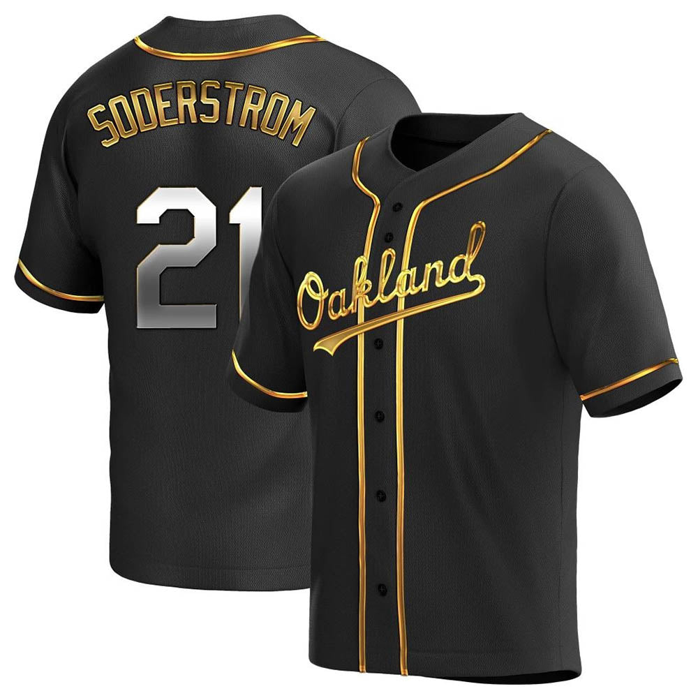 Crovyle Athletics #21 Tyler Soderstrom Player Black Golden Replica Alternate Stitched Jersey