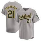 Crovyle Athletics #21 Tyler Soderstrom Player Gray Limited Away Stitched Jersey