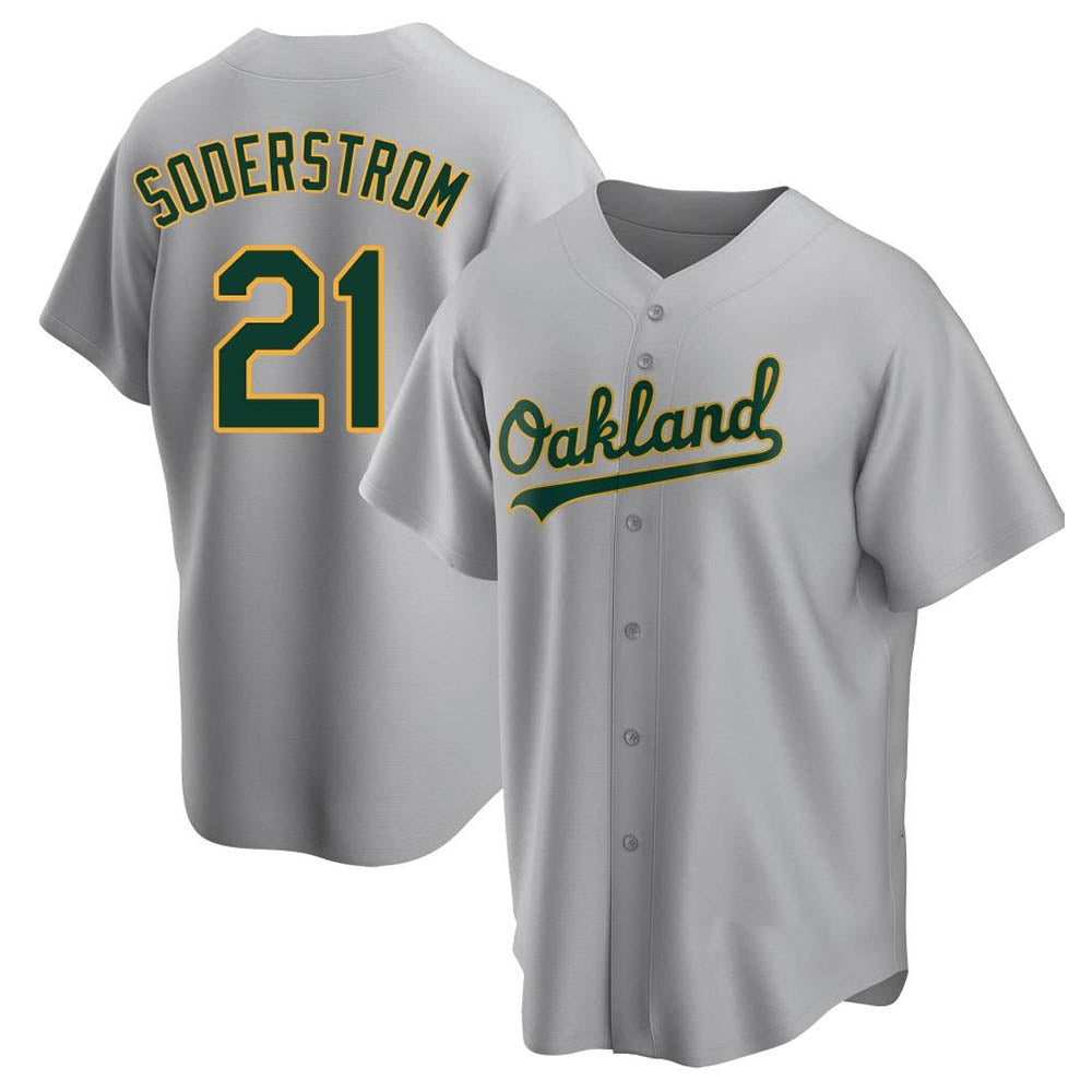 Crovyle Athletics #21 Tyler Soderstrom Player Gray Replica Road Stitched Jersey