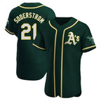 Crovyle Athletics #21 Tyler Soderstrom Player Green Authentic Alternate Stitched Jersey