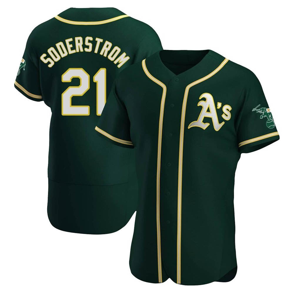 Crovyle Athletics #21 Tyler Soderstrom Player Green Authentic Alternate Stitched Jersey