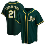 Crovyle Athletics #21 Tyler Soderstrom Player Green Replica Alternate Stitched Jersey