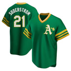 Crovyle Athletics #21 Tyler Soderstrom Player Green Replica Cooperstown Collection Stitched Jersey