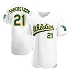 Crovyle Athletics #21 Tyler Soderstrom Player White Authentic Home Stitched Jersey