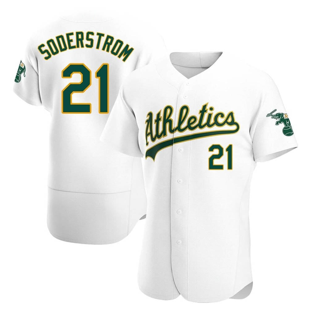 Crovyle Athletics #21 Tyler Soderstrom Player White Authentic Home Stitched Jersey