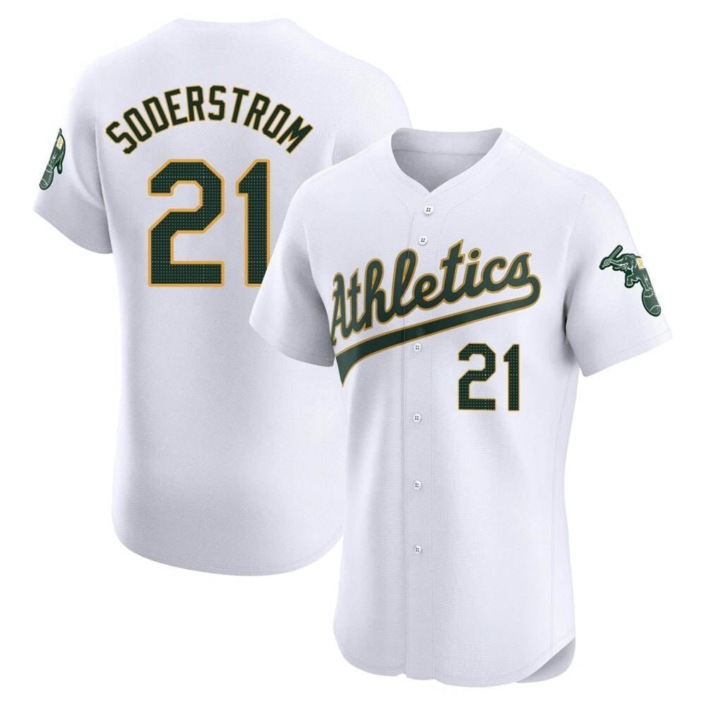 Crovyle Athletics #21 Tyler Soderstrom Player White Elite Home Stitched Jersey