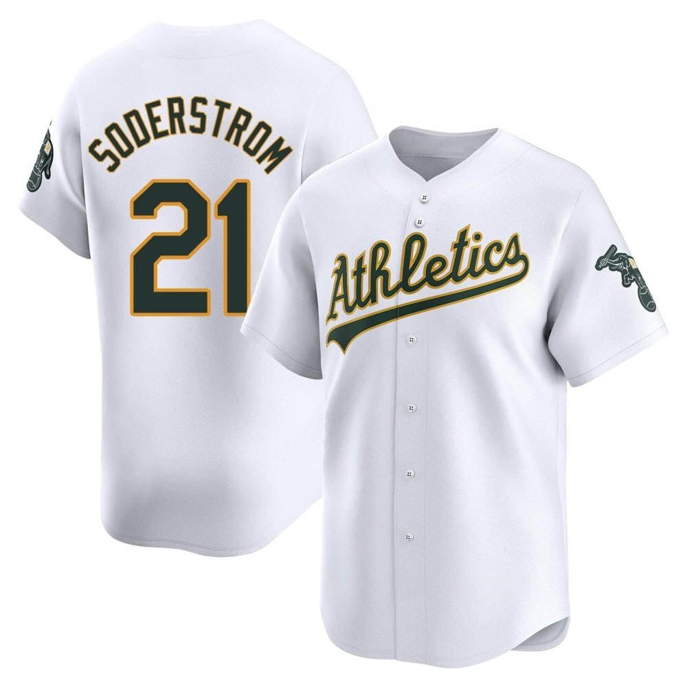 Crovyle Athletics #21 Tyler Soderstrom Player White Limited Home Stitched Jersey