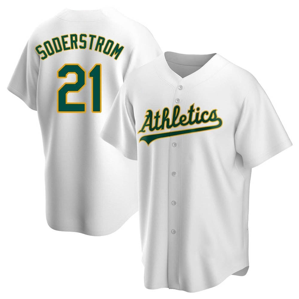 Crovyle Athletics #21 Tyler Soderstrom Player White Replica Home Stitched Jersey