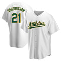 Crovyle Athletics #21 Tyler Soderstrom Player White Replica Home Stitched Jersey