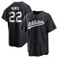 Crovyle Athletics #22 Jeff McNeil player Black&White Replica Stitched Jersey