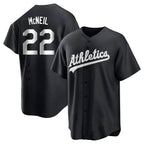 Crovyle Athletics #22 Jeff McNeil player Black&White Replica Stitched Jersey